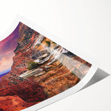 Extra large wall art featuring line art flowers in muted earth tones on a rolled canvas.