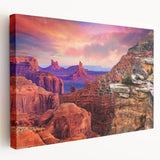 Side view of a large stretched canvas featuring a realistic Zion National Park landscape, ideal for kitchen wall art.