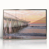 Large art print of a Virginia landscape in muted earth tones on a silver-framed acrylic, ideal for modern nursery wall art.