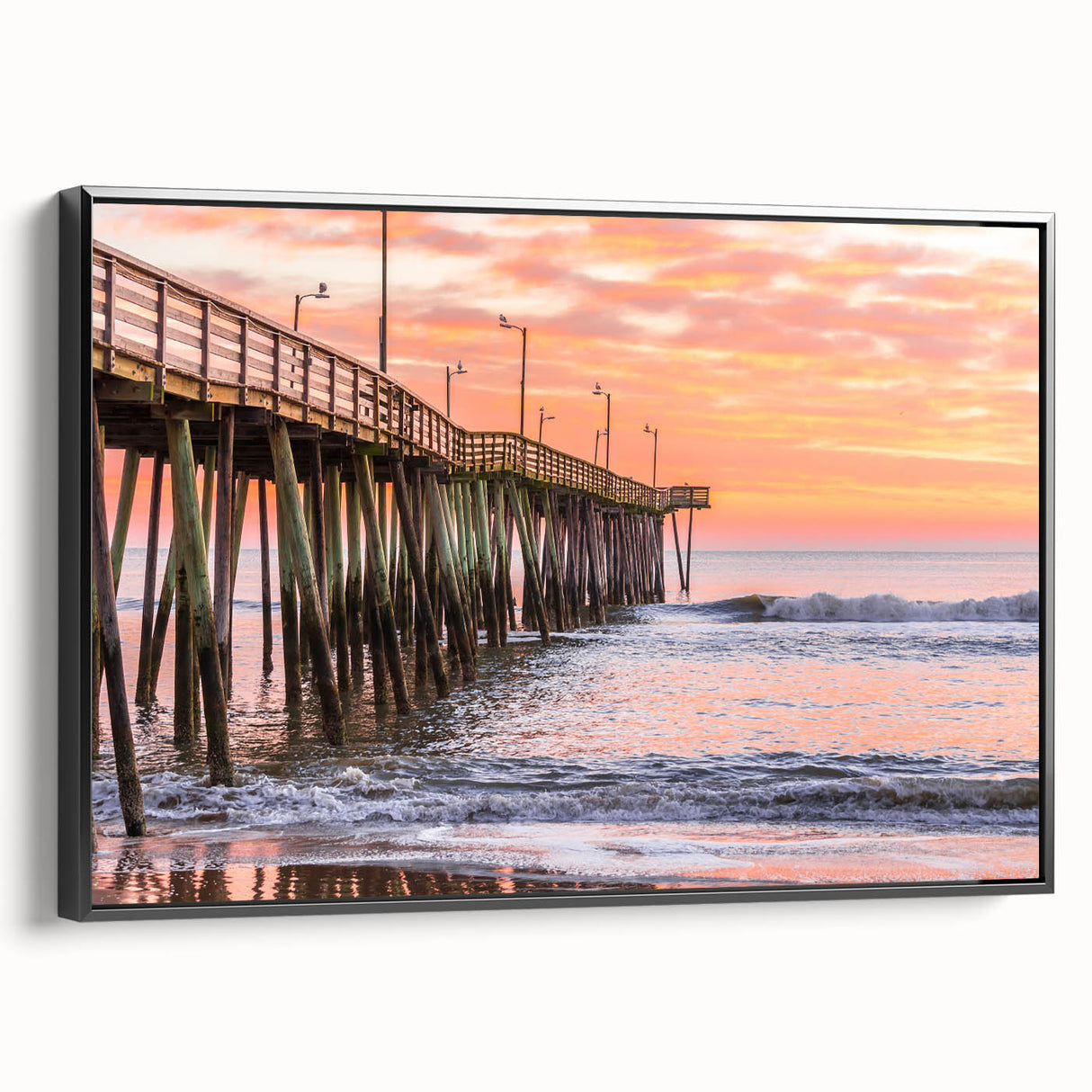 Framed canvas of a vintage-style Virginia landscape in muted earth tones, ideal for bedroom wall decor.