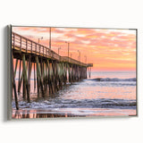 Framed canvas featuring a vintage-style landscape art painting of Virginia, with vibrant colors on a black background.