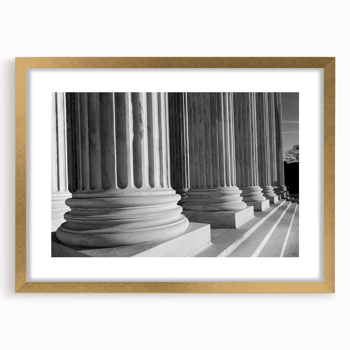 Extra large framed wall art depicting an abstract representation of the Washington D.C.
