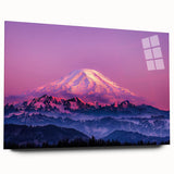 Acrylic print of Mount Rainier in muted earth tones, ideal for bedroom or dining room art.