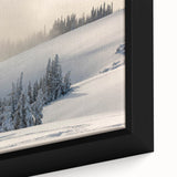 Black wall art featuring a textured depiction of Olympic National Park with vibrant, colorful accents on a framed canvas.