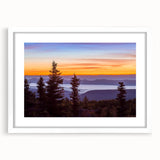 Abstract art print depicting the West Virginia landscape in muted earth tones on a framed white mat.