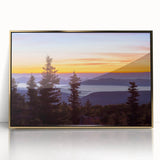 Large art print of a West Virginia landscape in gold and green tones on a framed acrylic, suitable for modern art wall decor.