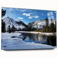 Acrylic glass print of Yellowstone scenery in muted earth tones, suitable for bedroom or dining room decor.