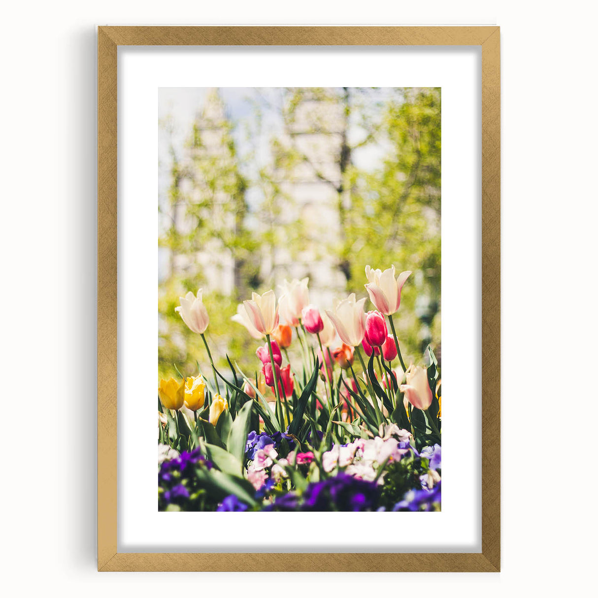 Extra large abstract art print of spring season in textured style.