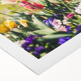 Art deco poster of spring season with soft pastel hues on rolled canvas, suitable for dining room wall art.