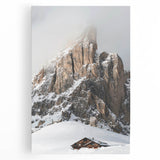 Winter-themed black and white abstract art on stretched canvas, ideal for kitchen wall art.