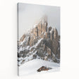 Winter scene with bare trees in muted gray and white tones on a large stretched canvas, suitable for kitchen wall art.