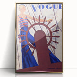 Vogue Canvas Art - Nautical 1931 Fashion Illustration Wall Decor