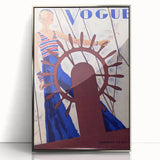 Vogue Canvas Art - Nautical 1931 Fashion Illustration Wall Decor
