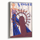 Vogue Canvas Art - Nautical 1931 Fashion Illustration Wall Decor