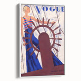 Vogue Canvas Art - Nautical 1931 Fashion Illustration Wall Decor
