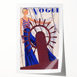 Vogue Canvas Art - Nautical 1931 Fashion Illustration Wall Decor
