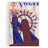 Vogue Canvas Art - Nautical 1931 Fashion Illustration Wall Decor