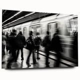 City Flow in Motion – Emotive Urban Minimalist Figure Wall Art