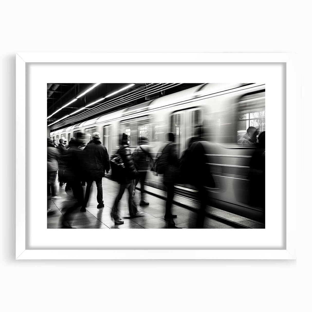 City Flow in Motion – Emotive Urban Minimalist Figure Wall Art