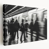 City Flow in Motion – Emotive Urban Minimalist Figure Wall Art