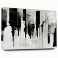 Acrylic Bedroom Wall Art – Abstract Black & White Cityscape Print