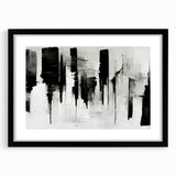 Acrylic Bedroom Wall Art – Abstract Black & White Cityscape Print