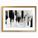 Acrylic Bedroom Wall Art – Abstract Black & White Cityscape Print