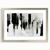 Acrylic Bedroom Wall Art – Abstract Black & White Cityscape Print