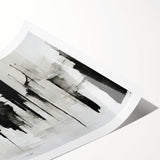 Acrylic Bedroom Wall Art – Abstract Black & White Cityscape Print