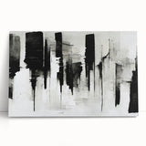 Acrylic Bedroom Wall Art – Abstract Black & White Cityscape Print