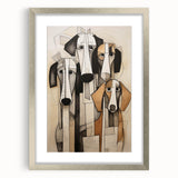 Abstract Dog Portrait Wall Art – Modern Living Room Canvas