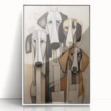 Abstract Dog Portrait Wall Art – Modern Living Room Canvas