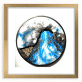 Abstract geometric frame with a gold mat, showcasing a minimalistic design. The frame features clean lines and a modern aesthetic, ideal for contemporary decor.