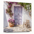 Acrylic print of a Greek door design in neutral tones, ideal for dining room or bedroom decor.