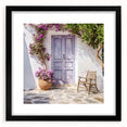 Extra large wall art featuring a colorful abstract art print of a Greek door.