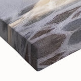 Black and white photo of a detailed Greek door on stretched canvas, ideal for bedroom wall art.