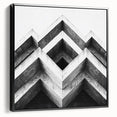 Black and white framed canvas featuring a vintage-style architectural landscape, ideal for bedroom wall art.