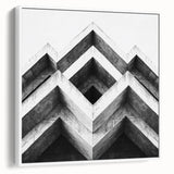 Vintage poster art featuring colorful abstract design on a large framed canvas, ideal for living room decor.