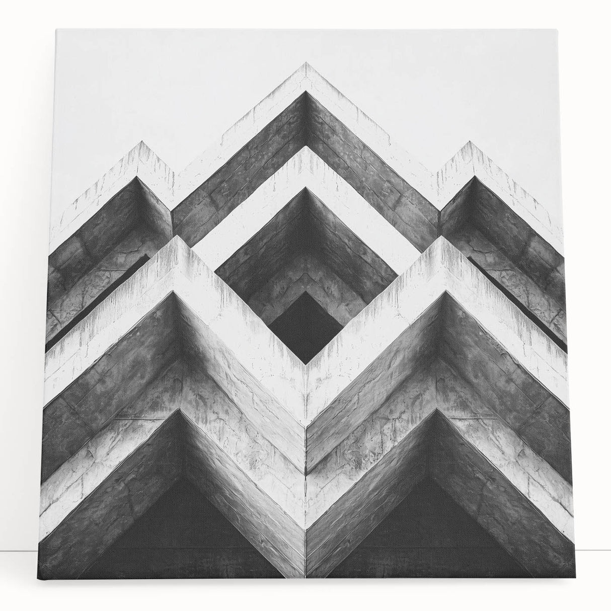 Large black and white architectural sketch on stretched canvas, ideal for kitchen wall art or bedroom ambiance.