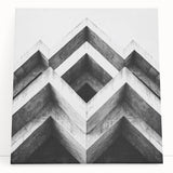 Large black and white architectural sketch on stretched canvas, ideal for kitchen wall art or bedroom ambiance.