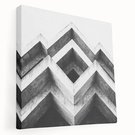 Modern kitchen wall art featuring a large abstract design in muted gray and blue tones on stretched canvas.