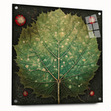 Acrylic wall art showcasing a vibrant floral and botanical design, displayed in a side view with silver pins, perfect for home decor enhancement.