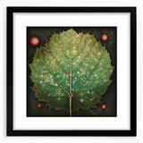 Botanical wall art framed in black, showcasing vibrant flowers and leaves design, ideal for home decor. The artwork is elegantly matted, enhancing its visual appeal and making it a perfect centerpiece for any living space.