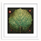 Framed wall art showcasing delicate floral and botanical designs with green leaves on a white mat, perfect for brightening home decor.