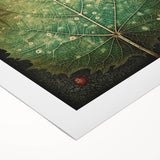 Botanical wall art print on rolled canvas showcasing vibrant flowers and lush green leaves, ideal for enhancing interior decor and adding a touch of nature.