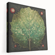 Stretched canvas wall art showcasing a vibrant floral and botanical design with lush green leaves, ideal for enhancing home decor aesthetics and adding a touch of nature.