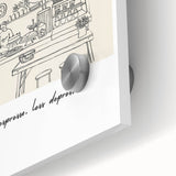 Large abstract wall art in mid-century modernist style, featuring vibrant geometric shapes on acrylic glass.