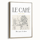 Framed canvas depicting a vintage landscape painting in black and gold tones, ideal for bedroom wall art.