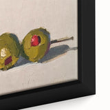 Extra large framed canvas featuring a close-up of colorful, textured fruits on a black background.