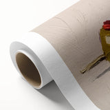 Art deco poster of assorted fruits in bold colors on rolled canvas, ideal for nursery wall art or dining room decor.